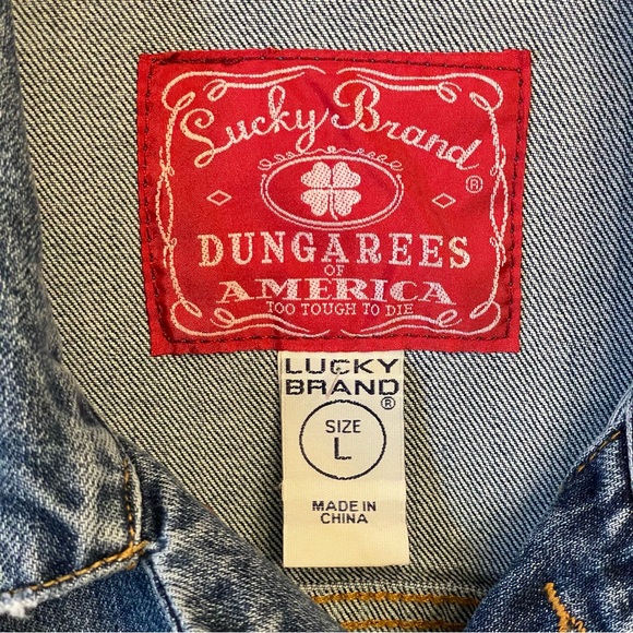 Lucky Brand Totally Lucky Boyfriend Trucker Jacket size large - Picture 3 of 15